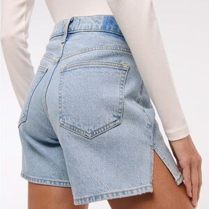 Abercrombie High Rise Dad Short Denim Light Blue NWT